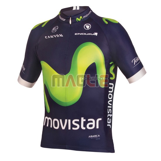 Maglia Movistar manica corta 2016 blu e verde